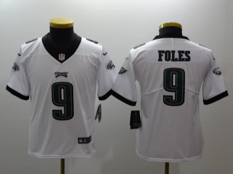 Youth Philadelphia Eagles #9 Foles white Nike NFL jerseys